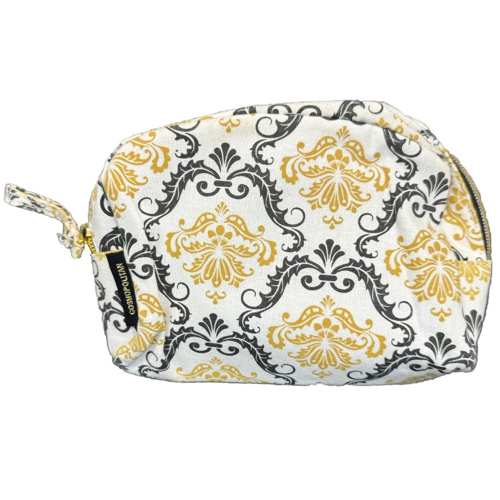 Cosmopolitan Cosmetic Makeup Travel Bag Black White Gold